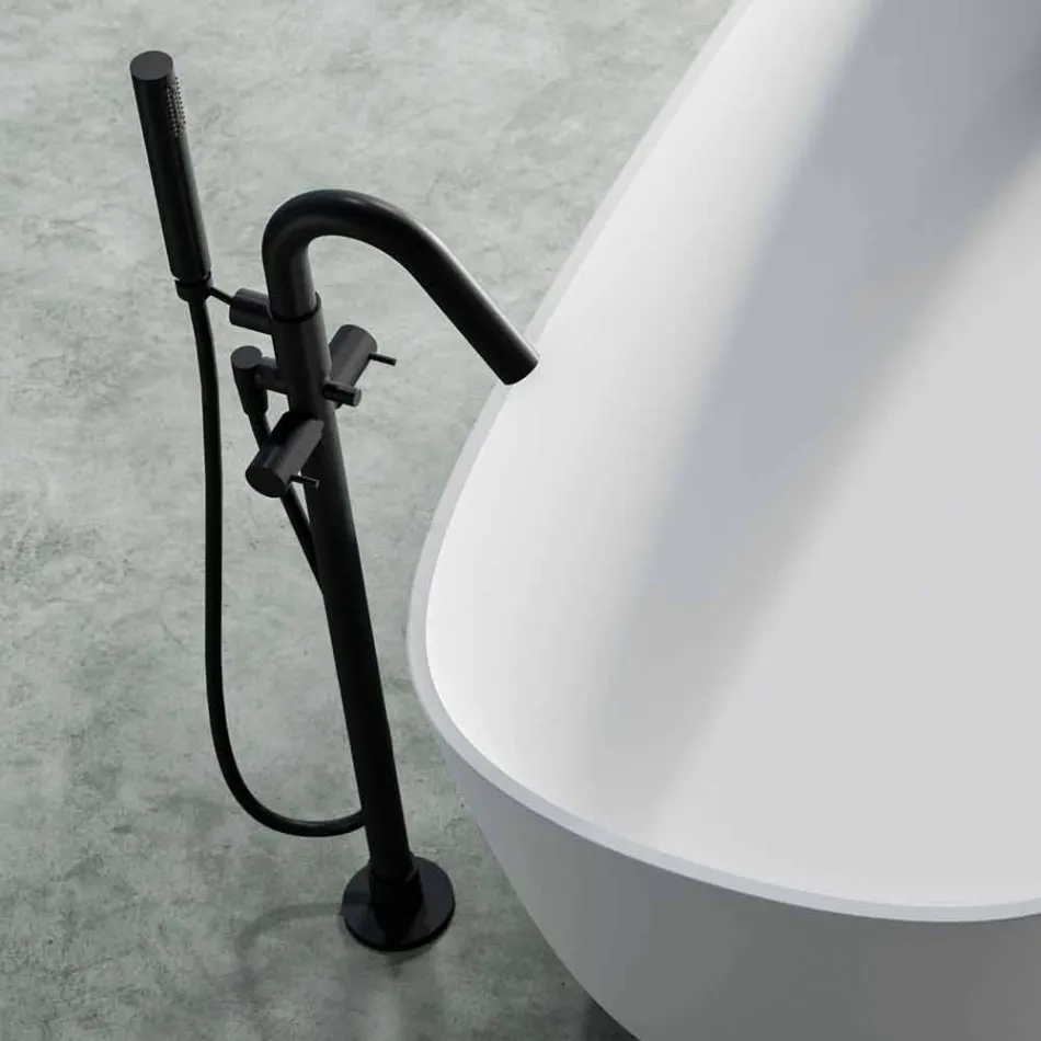 Freistehende Badewanne, Design Solid Surface Glossy / Matte - Veil Viadurini
