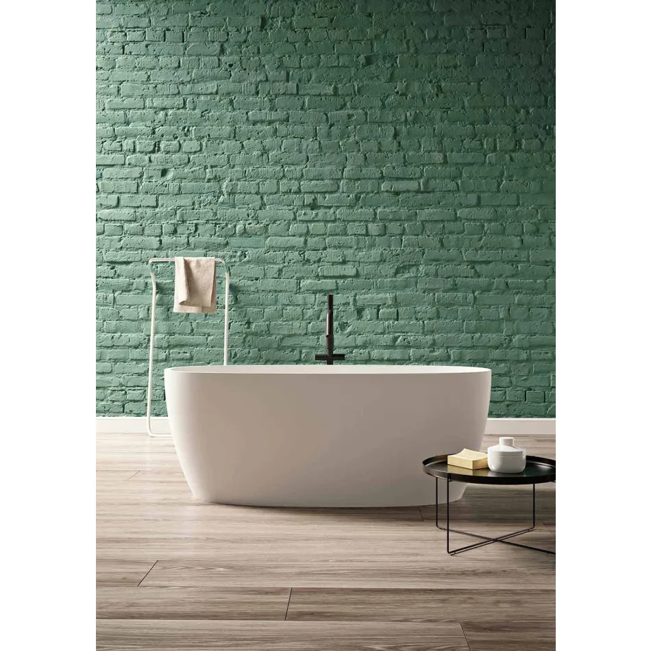 Freistehende Badewanne, Design Solid Surface Glossy / Matte - Veil Viadurini