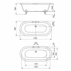 Design freistehende Badewanne, Füße in verchromter Ausführung - Frei Viadurini