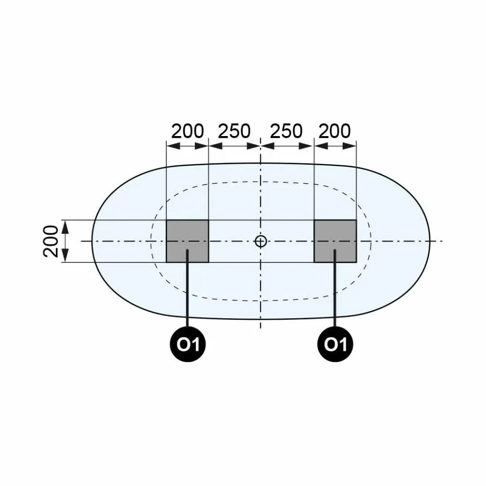 Freistehende Wanne, Made in Italy, in Solid Surface - Flow Viadurini