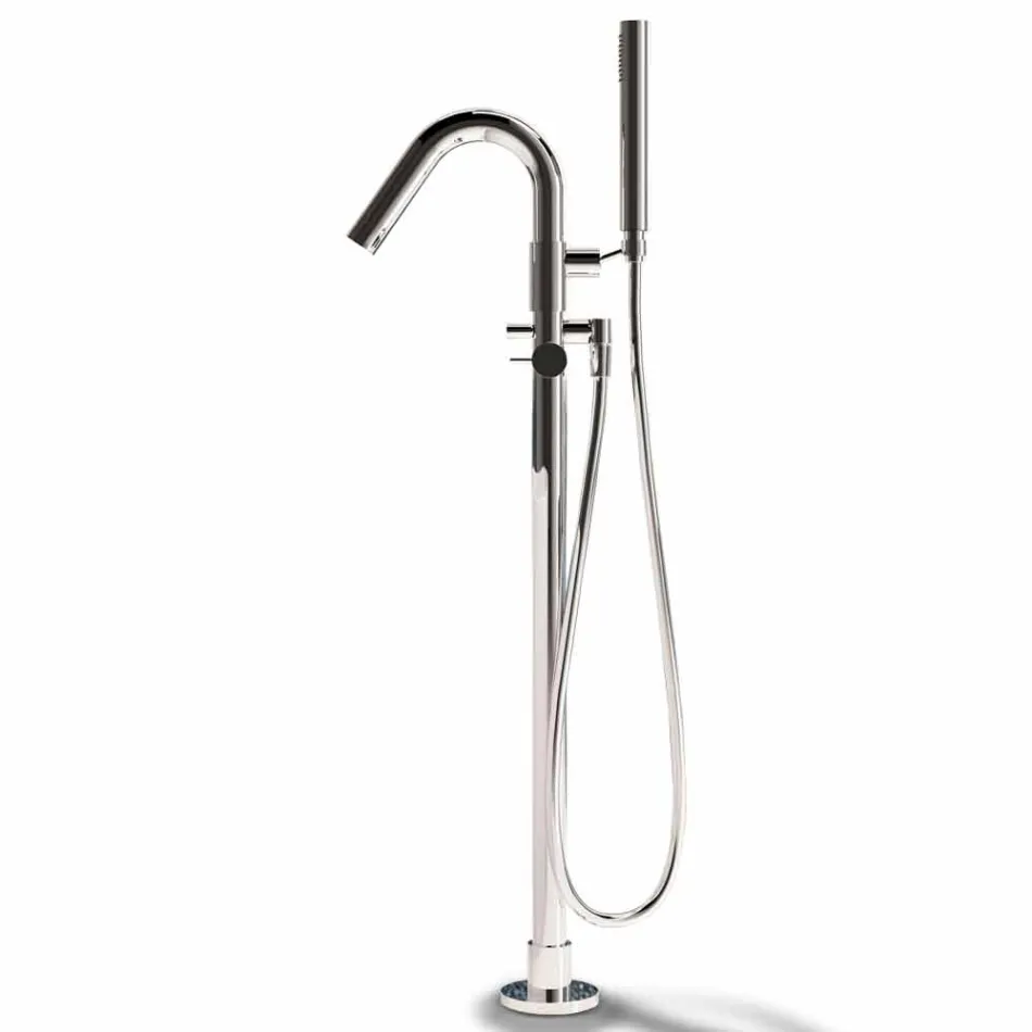 Freistehende Wanne, Made in Italy, in Solid Surface - Flow Viadurini