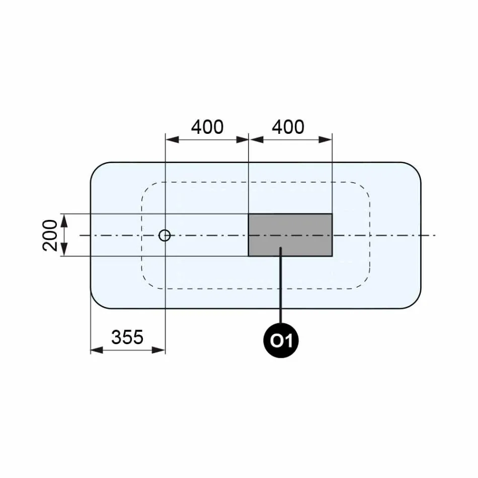 Freistehendes Badezimmer in modernem Design, glänzend weiß oder matt Viadurini