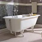 Vintage freistehende Design-Badewanne aus weißem Gusseisen, hergestellt in Italien - Marwa Viadurini