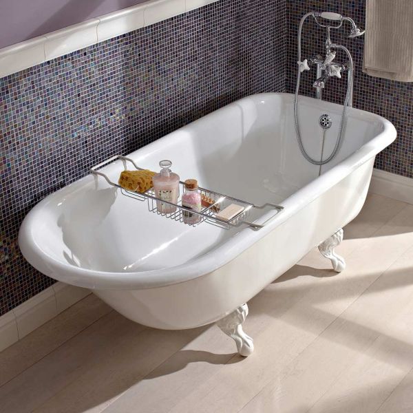 Vintage freistehende design-badewanne aus weißem gusseisen, hergestellt in italien - marwa