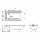 Design freistehende Badewanne in weißem Acryl 1770x795 mm Viadurini