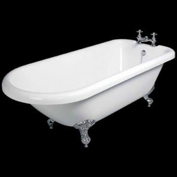 Design freistehende Badewanne in weißem Acryl 1770x795 mm