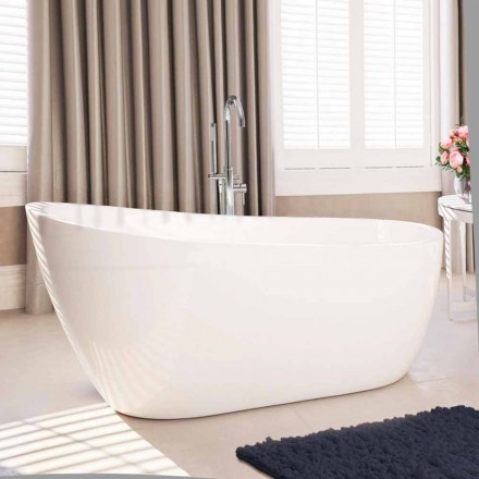 Moderne freistehende Badewanne aus weißem Acryl 1730x775 mm Abbie Viadurini