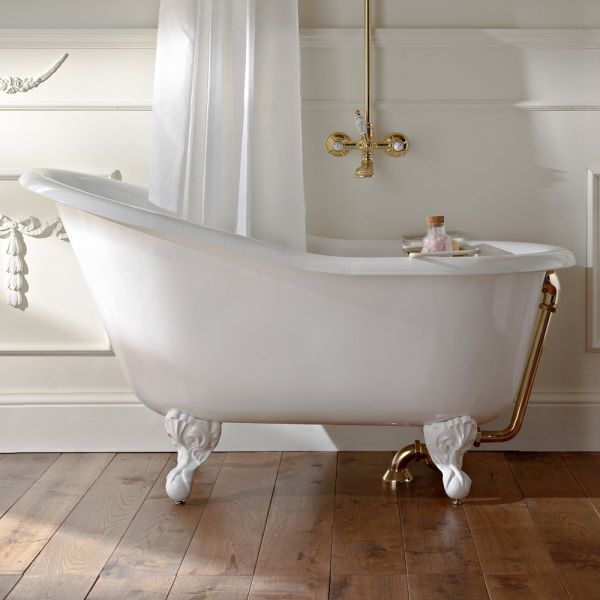 Vintage freistehende badewanne aus weißem gusseisen made in italy - paulina