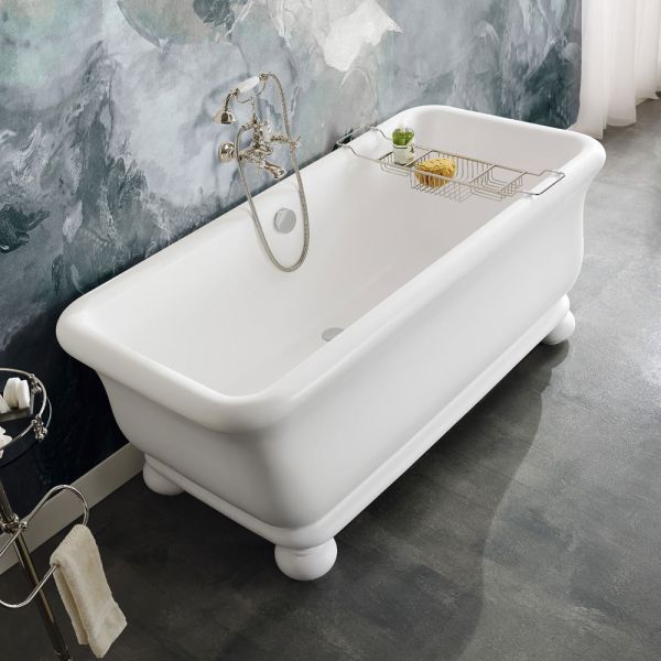 Rechteckige badewanne mit fester oberfläche und weichen ecken, hergestellt in italien – fulvio