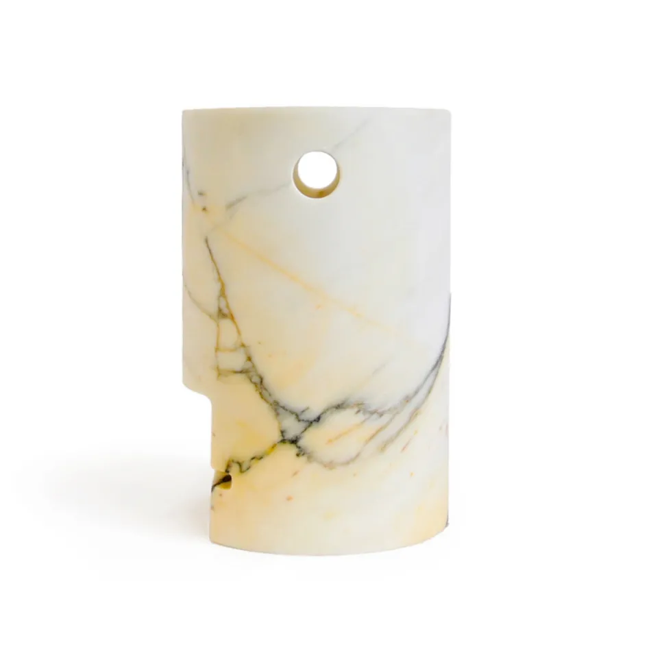 Gesichtsförmige Vase aus Satinmarmor Made in Italy - Asahi Viadurini