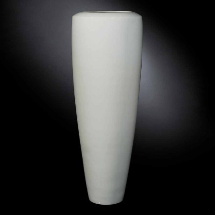 Hohe Artisan Vase aus mattweißer Keramik Made in Italy - Capuano Viadurini
