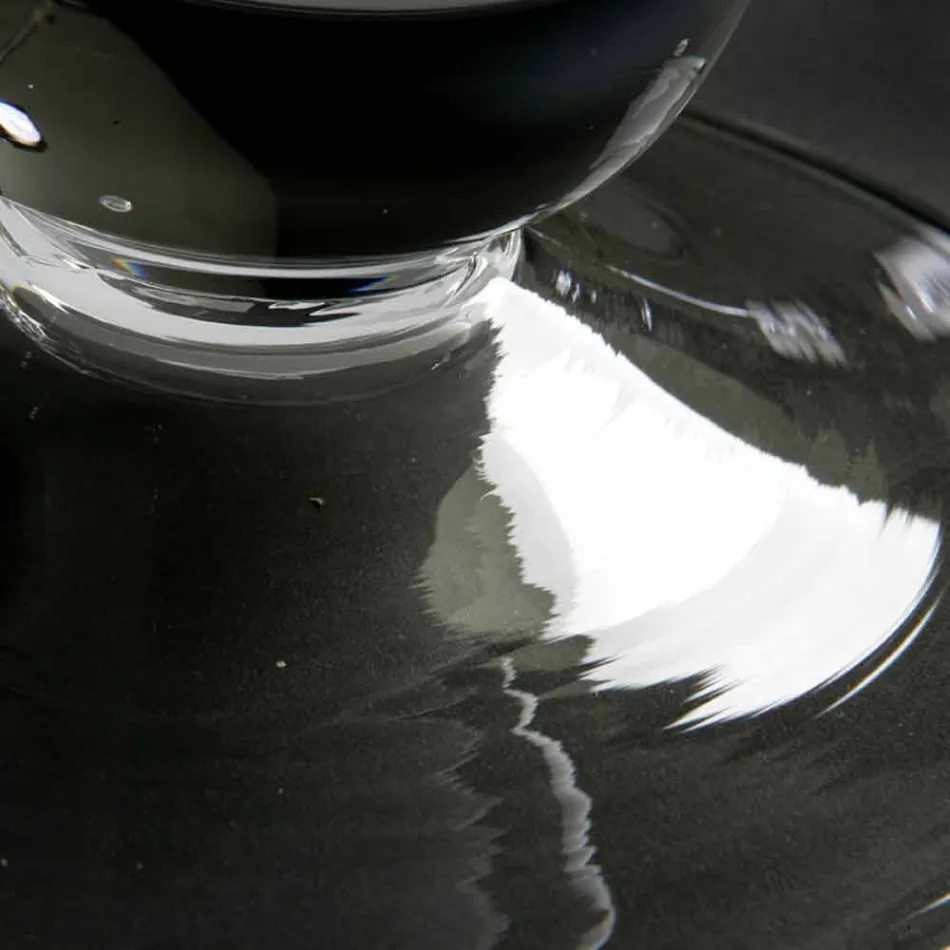 Hohe Indoor-Vase aus weißem und transparentem Glas Made in Italy - Clodino Viadurini