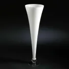 Hohe Indoor-Vase aus weißem und transparentem Glas Made in Italy - Clodino Viadurini