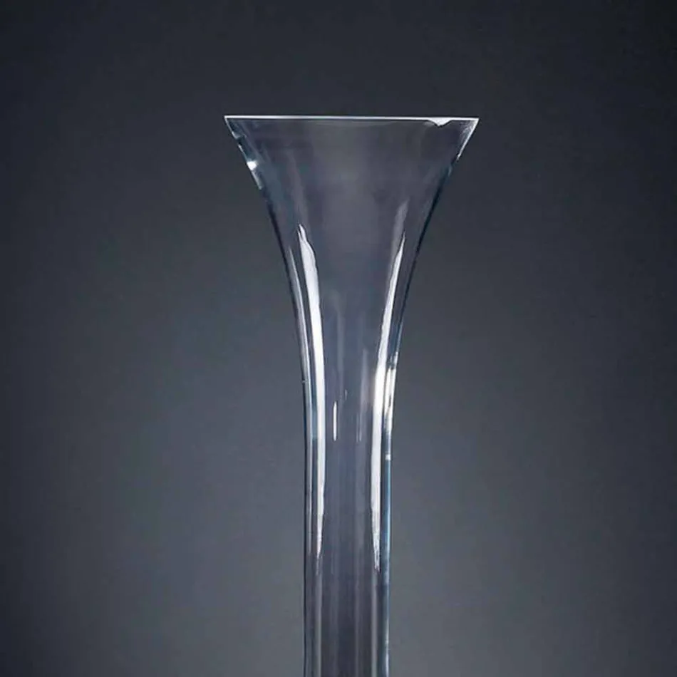 Hohe Indoor-Vase aus transparentem und weißem Glas Made in Italy - Ludovico Viadurini