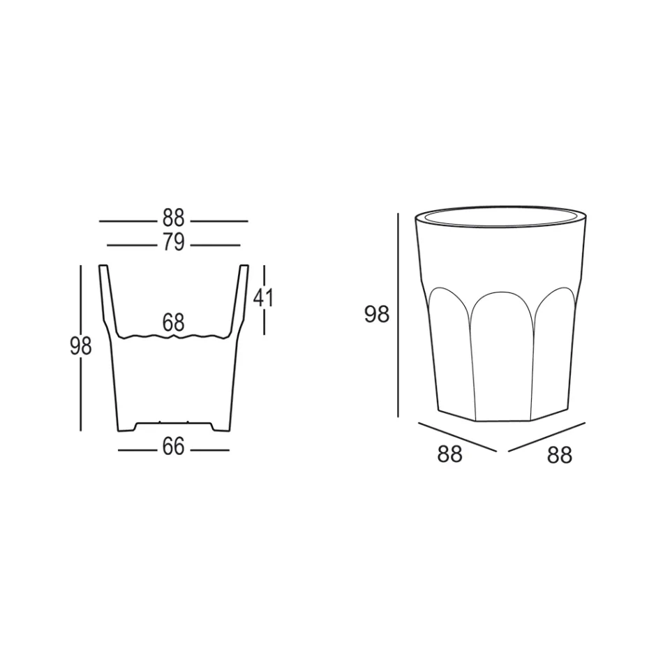 Hohe dekorative Vase in Glasform aus Polyethylen, hergestellt in Italien – Pucca Viadurini