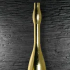 Moderne hohe Vase in Resin Gold oder Silver Leaf Finish Made in Italy - Quarz Viadurini