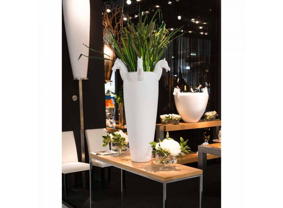 Hohe Indoor-Vase aus weißer Keramik oder glänzendem Gold Made in Italy - Jacky Viadurini