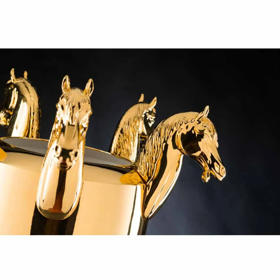 Hohe Indoor-Vase aus weißer Keramik oder glänzendem Gold Made in Italy - Jacky Viadurini