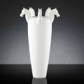 Hohe Indoor-Vase aus weißer Keramik oder glänzendem Gold Made in Italy - Jacky