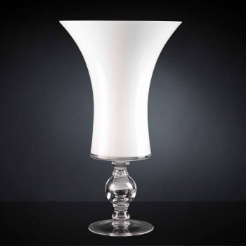 Artisan Vase aus weißem mundgeblasenem Glas oder 24 Karat Gold Made in Italy - Canberra