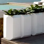 Weiße Innen- oder Außenvase aus Kunststoff in 3 Größen - Gem von Myyour Viadurini