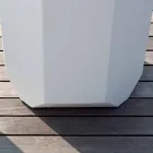 Weiße Innen- oder Außenvase aus Kunststoff in 3 Größen - Gem von Myyour Viadurini