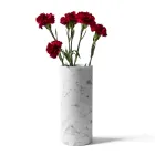 Zylindrische Vase aus satiniertem weißem Carrara-Marmor, italienisches Design - Murillo Viadurini