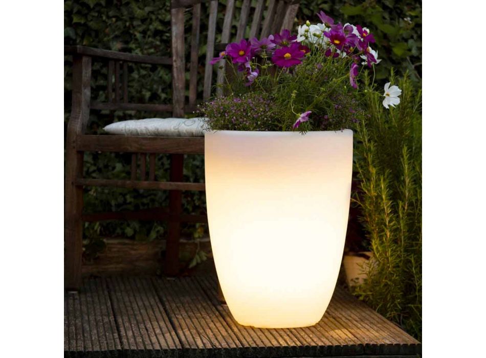 Vase mit LED- oder Solarbeleuchtung Modernes Design in verschiedenen Größen - Svasostar Viadurini