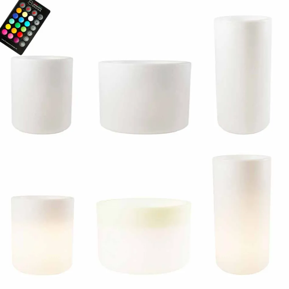 Vase mit Solarbeleuchtung oder LED-Design für drinnen oder draußen - Cilindrostar Viadurini