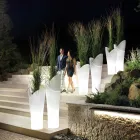 Leuchtende Außenvase aus weißem Polyethylen Made in Italy - Galileo Viadurini