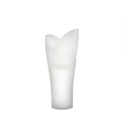 Leuchtende Außenvase aus weißem Polyethylen Made in Italy - Galileo Viadurini
