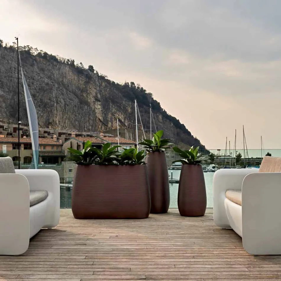 Innen- oder Außenvase, Kunststoff-Pflanzgefäß 3 Dimensionen - Pandora von Myyour Viadurini