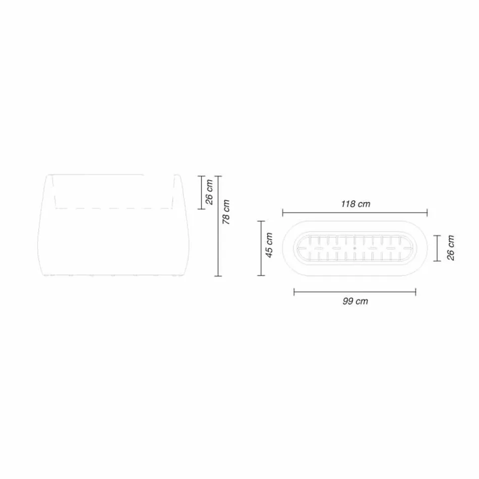 Innen- oder Außenvase, Kunststoff-Pflanzgefäß 3 Dimensionen - Pandora von Myyour Viadurini