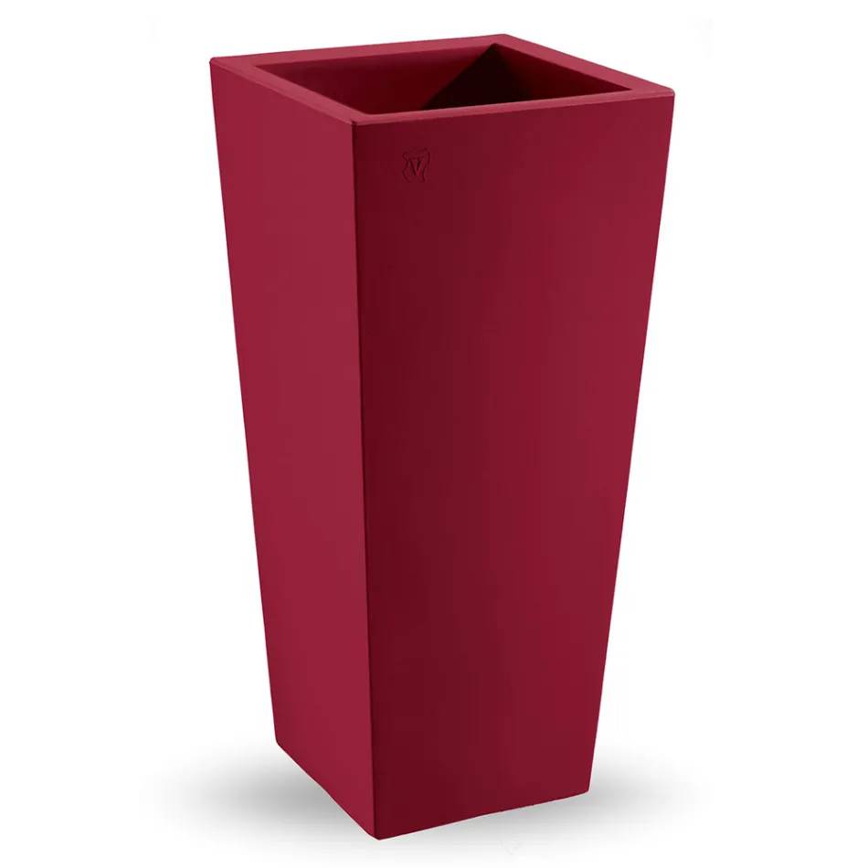 Quadratische Outdoor-Vase aus farbigem Polyethylen Made in Italy - Marilard Viadurini