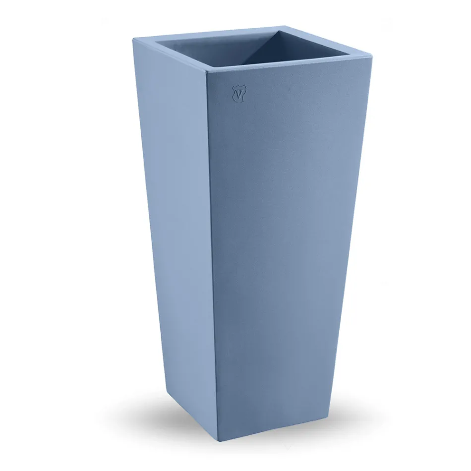 Quadratische Outdoor-Vase aus farbigem Polyethylen Made in Italy - Marilard Viadurini