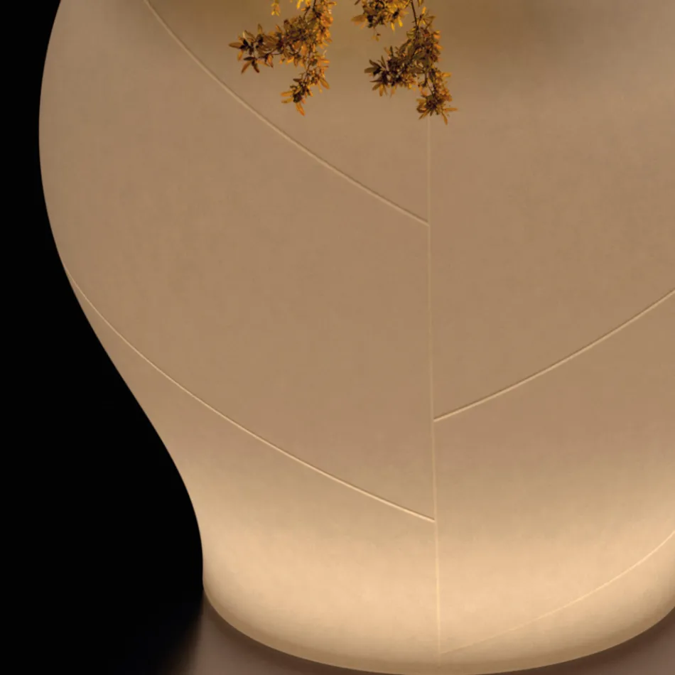Leuchtende Gartenvase aus Alabaster-Polyethylen, hergestellt in Italien – Lotus Viadurini