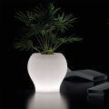 Selva – Leuchtende Gartenvase aus weißem Polyethylen, hergestellt in Italien