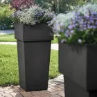 Quadratischer Gartentopf aus farbigem Polyethylen Made in Italy - Vidal Viadurini