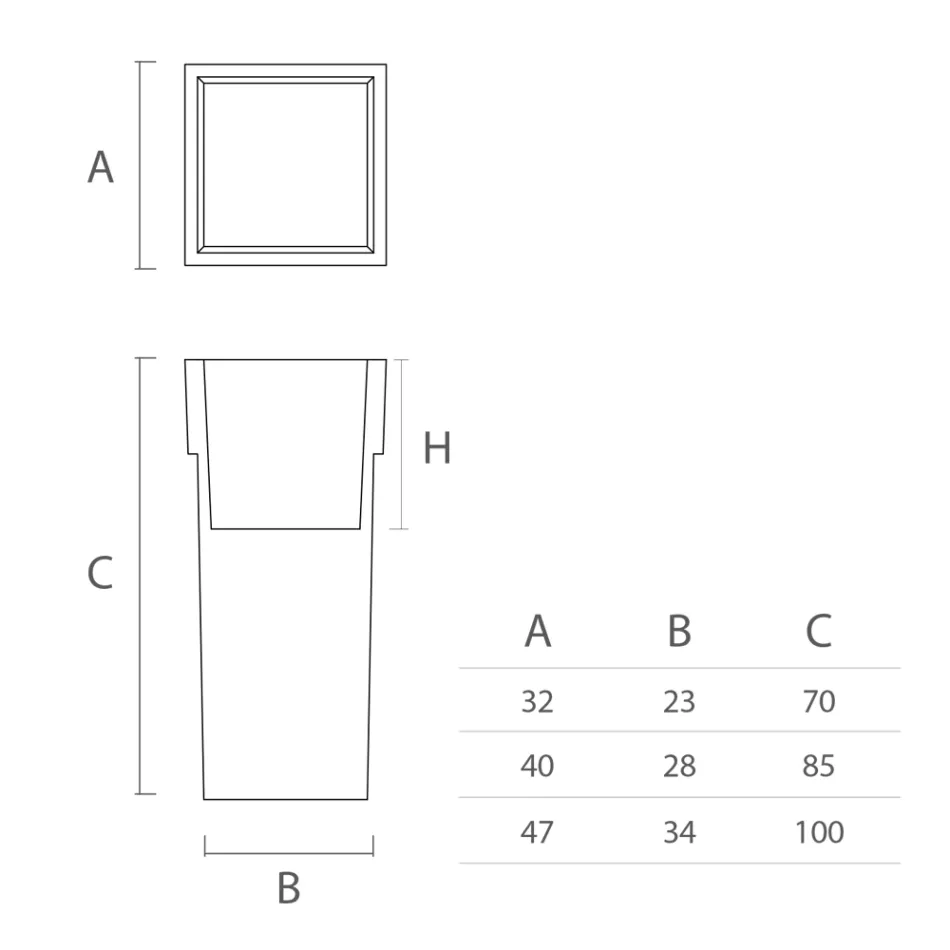 Quadratischer Gartentopf aus farbigem Polyethylen Made in Italy - Vidal Viadurini