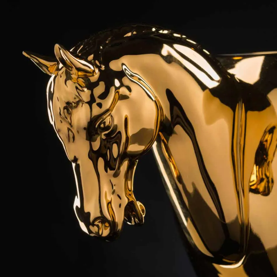 Indoor-Vase aus weißer Keramik oder 24 Karat Gold, handgefertigt in Italien - Jacky Viadurini