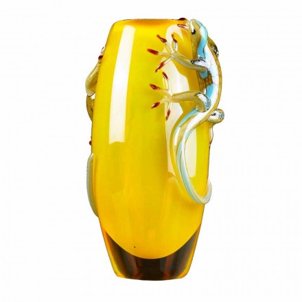 Buntglasvase für den Innenbereich mit Geckos Handmade in Italy - Geco Viadurini