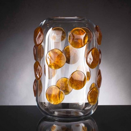 Indoor-Vase aus Muranoglas mit farbigen Details Made in Italy - Mirtos Viadurini
