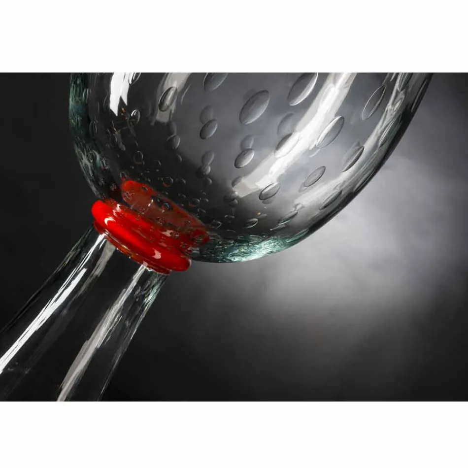 Innenvase aus Muranoglas mit roten Details Made in Italy - Copernicus Viadurini