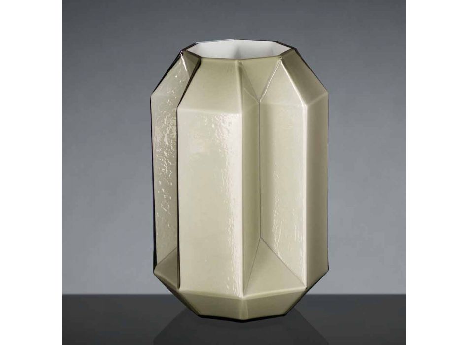 Indoor-Vase aus poliertem Glas, handgefertigt in Italien - Flock Viadurini