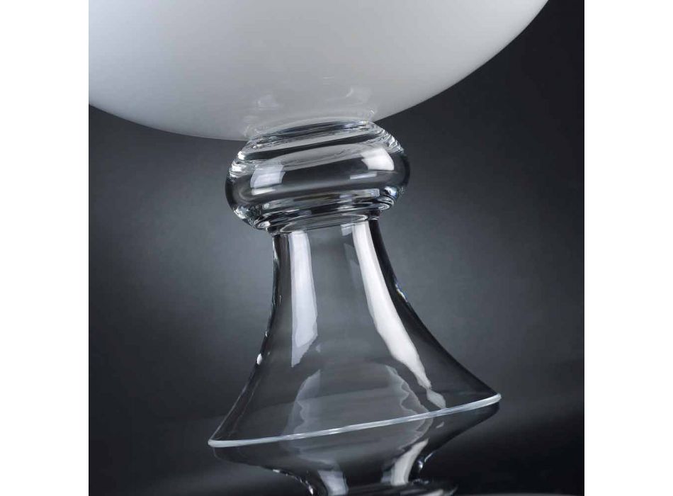 Moderne Indoor-Vase aus weißem und transparentem Glas Made in Italy - Portos Viadurini