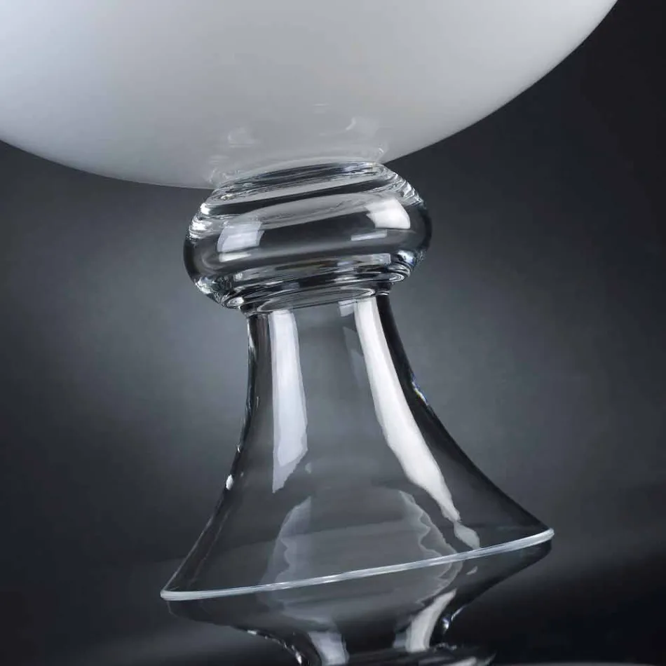 Moderne Indoor-Vase aus weißem und transparentem Glas Made in Italy - Portos Viadurini