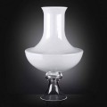 Moderne Indoor-Vase aus weißem und transparentem Glas Made in Italy - Portos