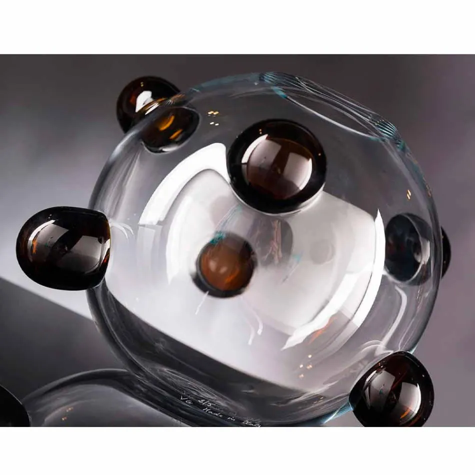 Runde Indoor-Vase aus mundgeblasenem Muranoglas Made in Italy - Astore Viadurini