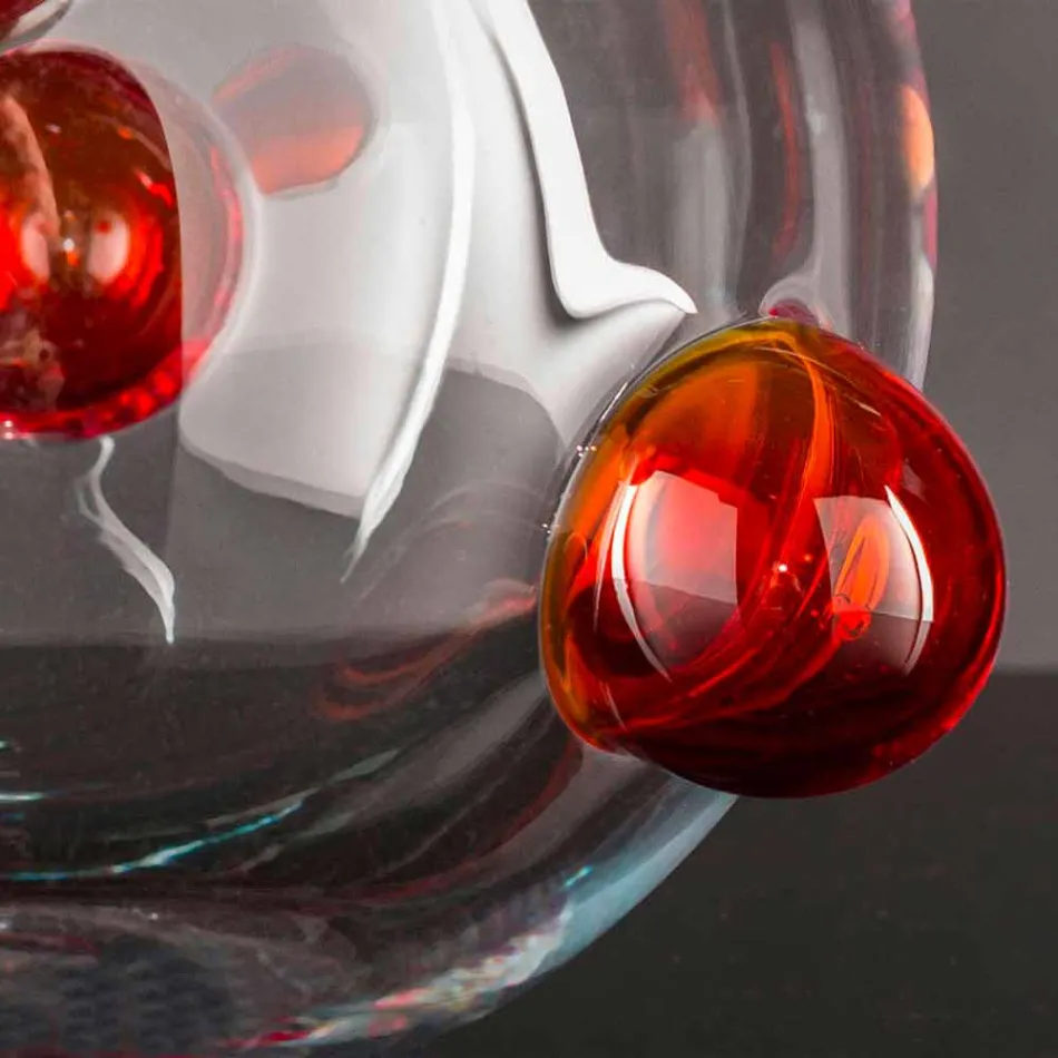 Runde Indoor-Vase aus mundgeblasenem Muranoglas Made in Italy - Astore Viadurini