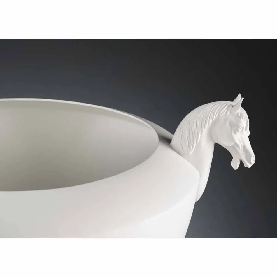 Handgefertigte dekorative Vase aus weißer Keramik oder 24k Gold Made in Italy - Jakcy Viadurini